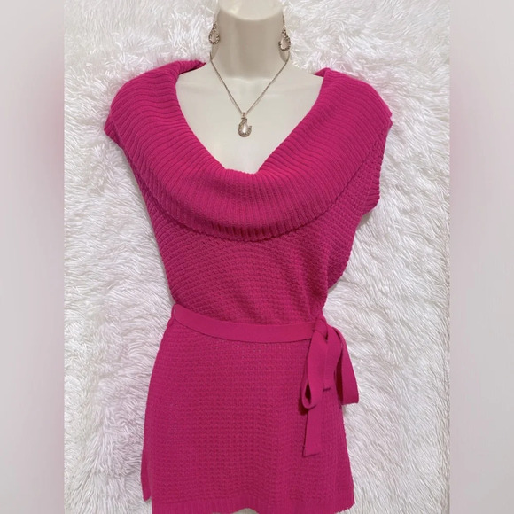Sweaters - Say What? Hot Pink Off shoulders Sweater Knit, Made in USA. Size M.